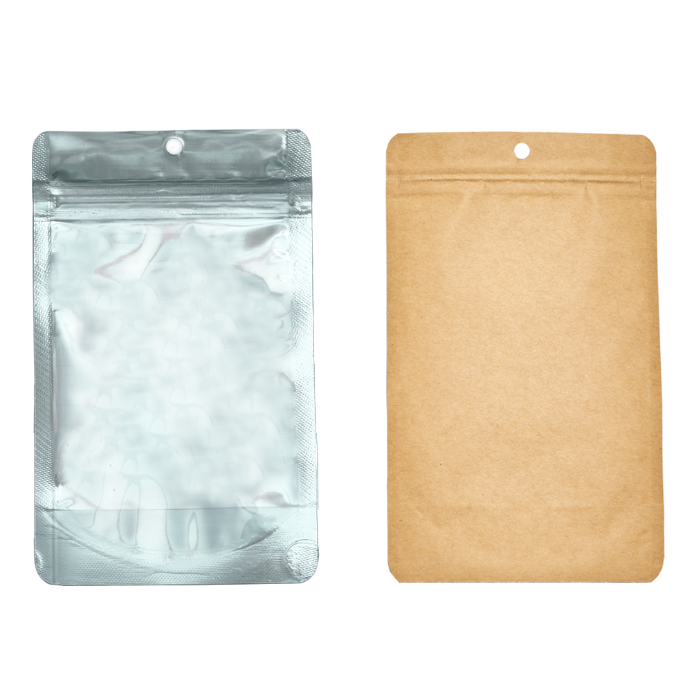 Zip Bags Qnubu Smell Proof Kraft 7g 10x16,5cm (Pack 50un) 